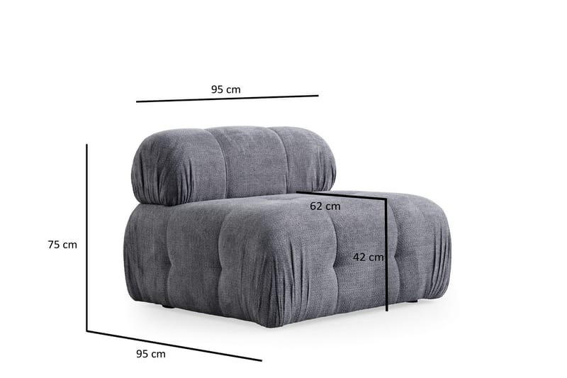 Bengul Soffa med Divan 3-sits - Grå - Möbler - Soffa - Divansoffor & schäslongsoffa