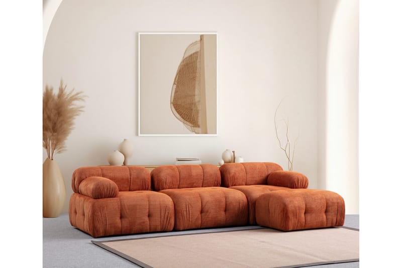 Bengul Soffa med Divan 3-sits - Orange - Möbler - Soffa - Divansoffor & schäslongsoffa