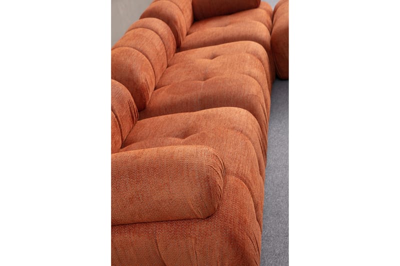 Bengul Soffa med Divan 3-sits - Orange - Möbler - Soffa - Divansoffor & schäslongsoffa