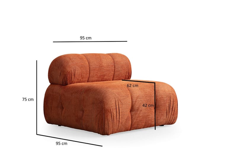 Bengul Soffa med Divan 3-sits - Orange - Möbler - Soffa - Divansoffor & schäslongsoffa