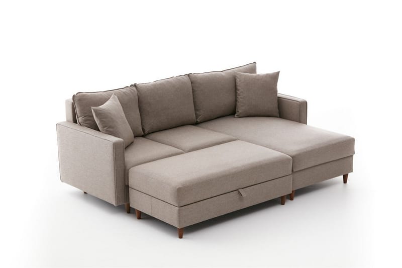 Braneles Soffa m. Divan 4-sits - Beige - Divansoffor & schäslongsoffa - 4 sits soffa med divan