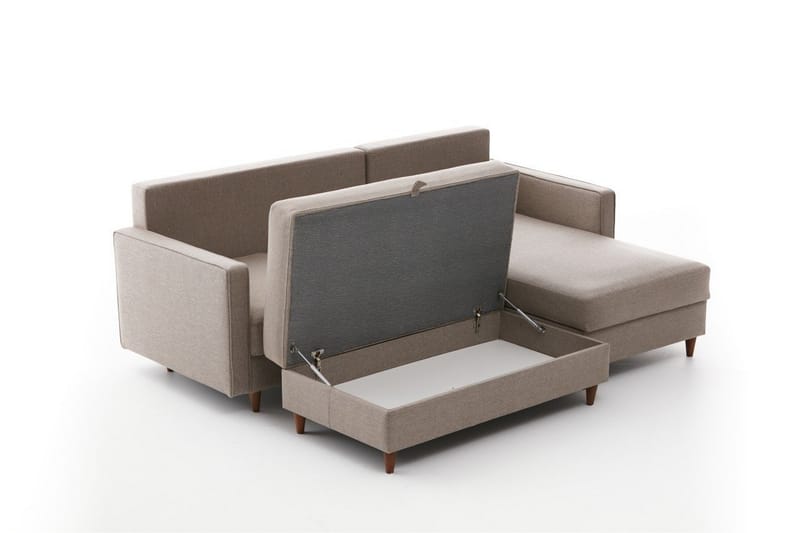 Braneles Soffa m. Divan 4-sits - Beige - Divansoffor & schäslongsoffa - 4 sits soffa med divan