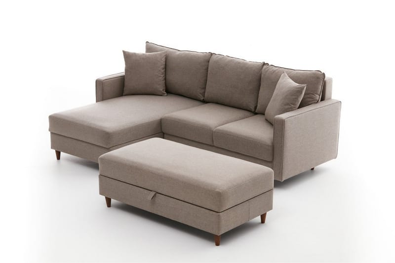 Braneles Soffa m. Divan 4-sits - Beige - Divansoffor & schäslongsoffa - 4 sits soffa med divan