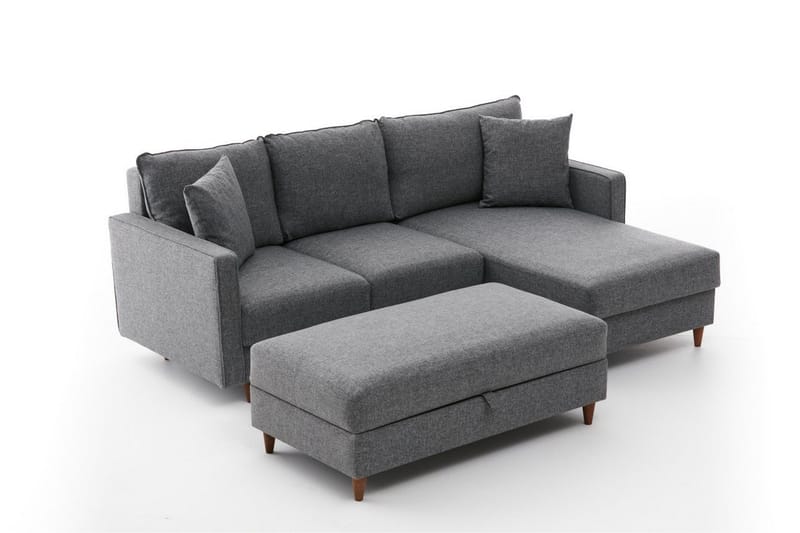 Braneles Soffa m. Divan 4-sits - Grå - Divansoffor & schäslongsoffa - 4 sits soffa med divan