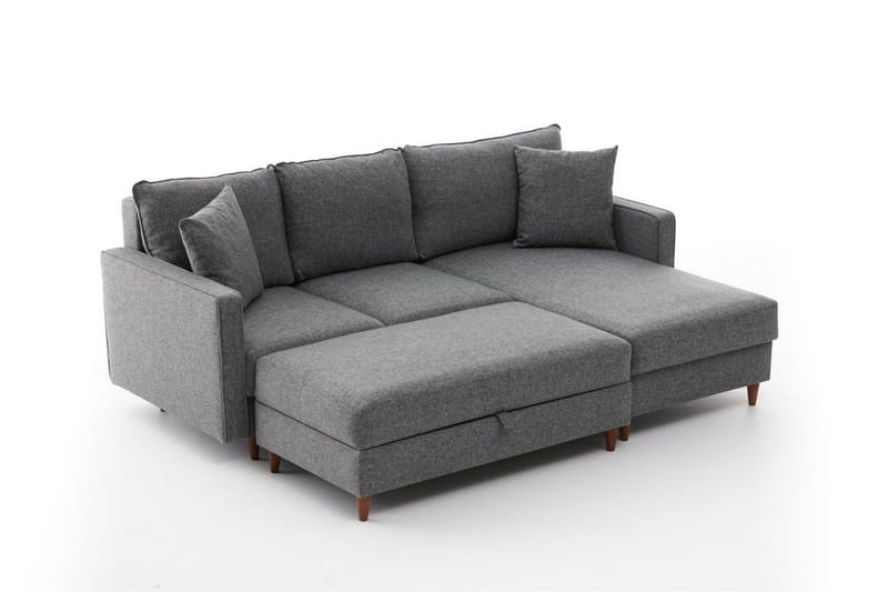 Braneles Soffa m. Divan 4-sits - Grå - Divansoffor & schäslongsoffa - 4 sits soffa med divan