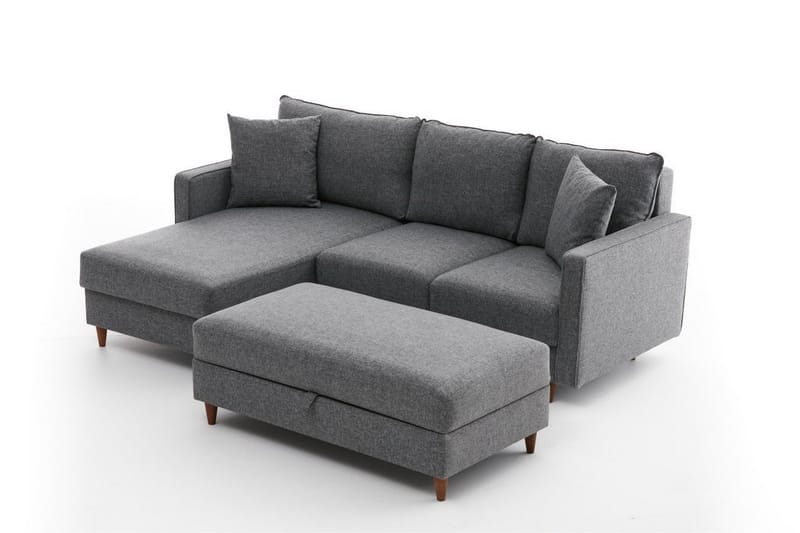 Braneles Soffa m. Divan 4-sits - Grå - Divansoffor & schäslongsoffa - 4 sits soffa med divan