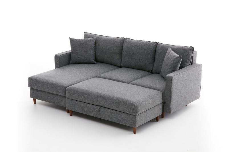 Braneles Soffa m. Divan 4-sits - Grå - Divansoffor & schäslongsoffa - 4 sits soffa med divan