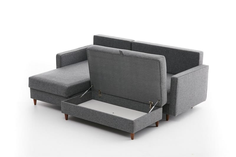 Braneles Soffa m. Divan 4-sits - Grå - Divansoffor & schäslongsoffa - 4 sits soffa med divan