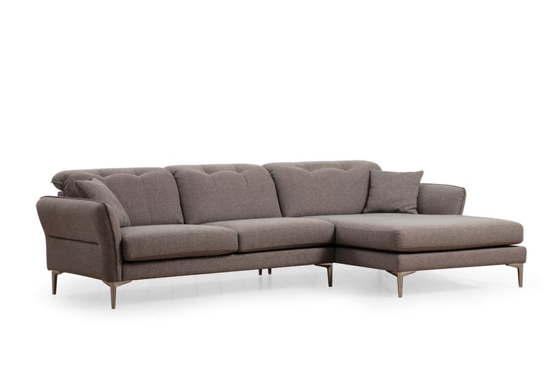 Chandara Soffa m. Divan 3-sits - Grå - Divansoffor & schäslongsoffa - 3 sits soffa med divan