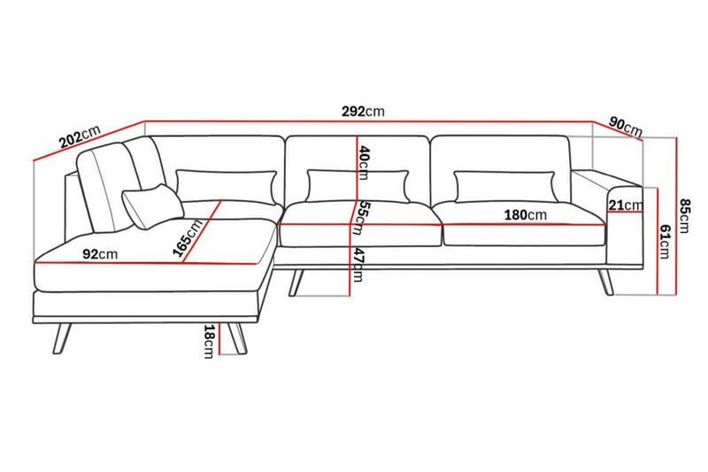 Copenhagen 2,5-sits L-Soffa - Beige - Möbler - Soffa - Divansoffor & schäslongsoffa