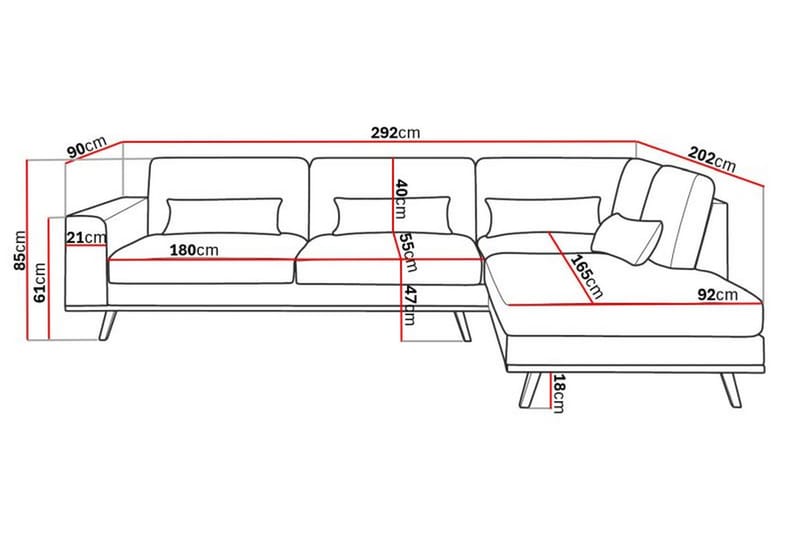 Copenhagen 2,5-sits L-Soffa - Brun - Möbler - Soffa - Divansoffor & schäslongsoffa