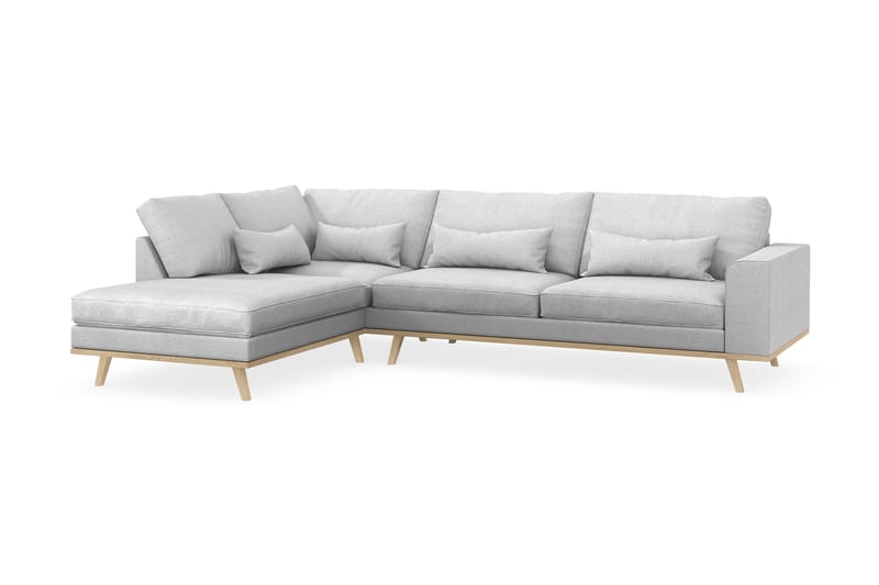 Copenhagen 2,5-sits L-Soffa - Ljusgrå - Divansoffor & schäslongsoffa - Skinnsoffor - 2 sits soffa med divan - 3 sits soffa med divan - 4 sits soffa med divan - Sammetssoffa