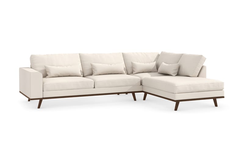 Copenhagen 4-sits L Soffa 291 cm Bred - Beige / Ek - Möbler - Soffa - Divansoffor & schäslongsoffa