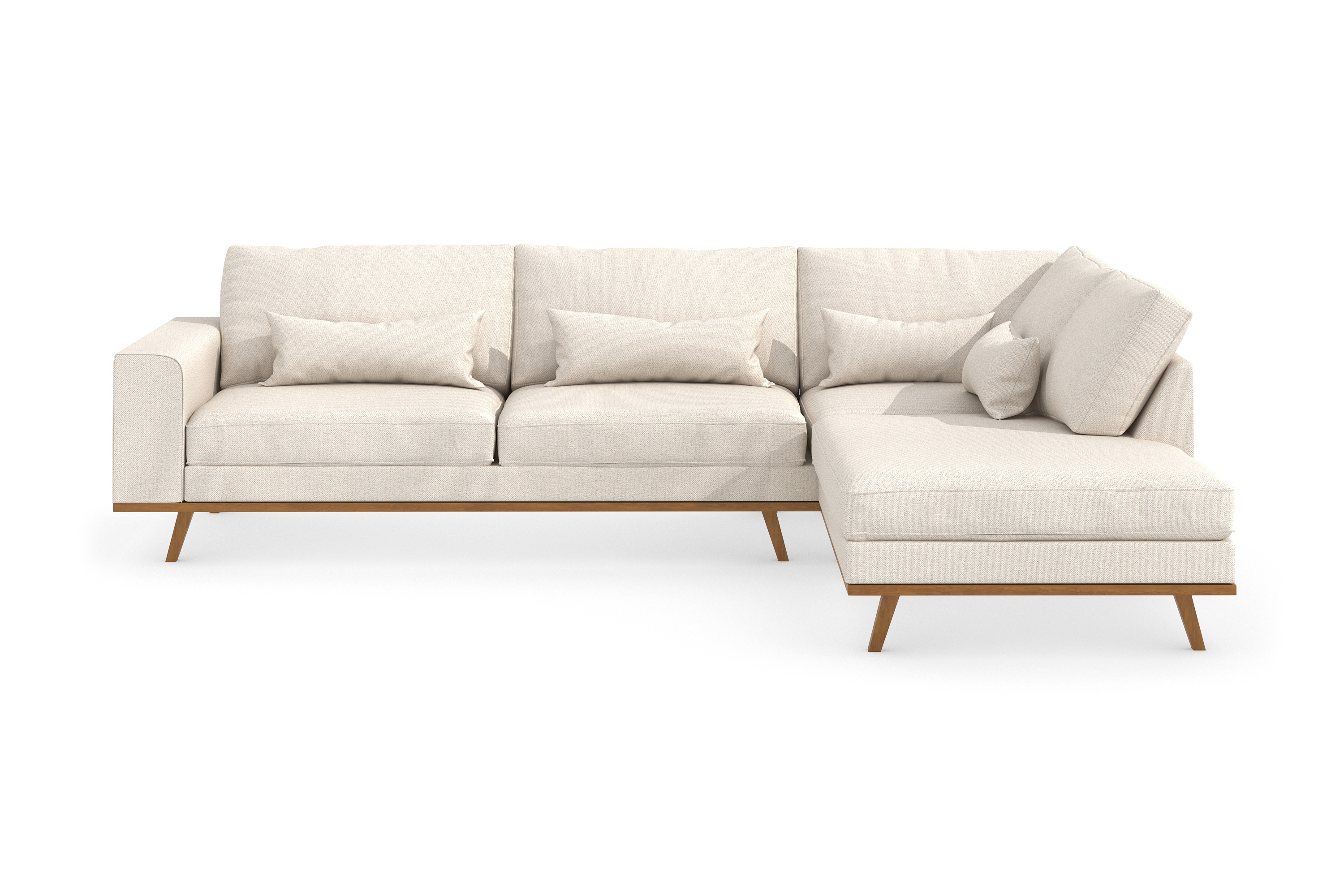 Copenhagen 4-sits L Soffa divan Höger - Beige / Ek Divansoffor & schäslongsoffa