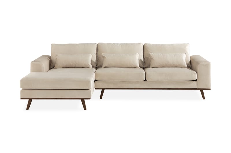 Copenhagen Divansoffa Sammet - Beige - Divansoffor & schäslongsoffa - 4 sits soffa med divan - Sammetssoffa