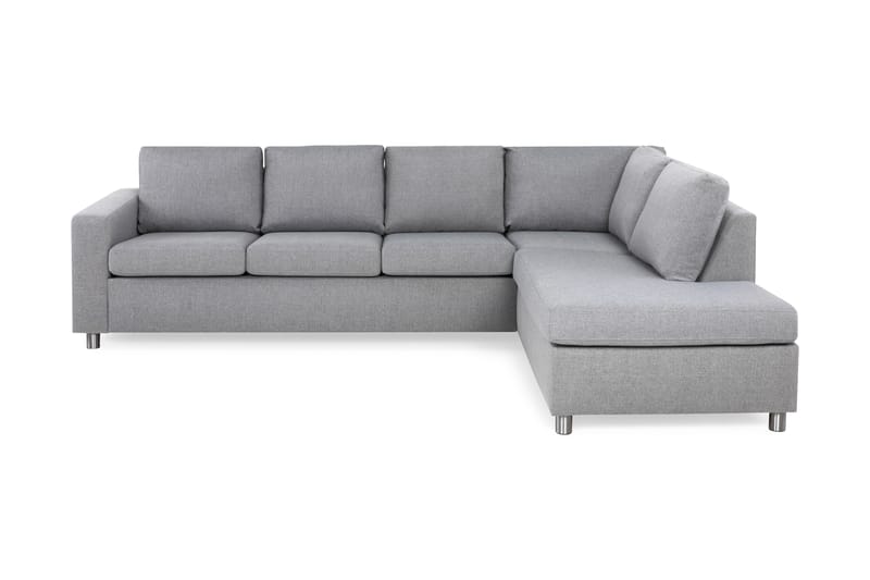 Crazy 3-sits Soffa med Schäslong Höger - Ljusgrå - Divansoffor & schäslongsoffa - Skinnsoffor - 2 sits soffa med divan - 3 sits soffa med divan - 4 sits soffa med divan - Sammetssoffa