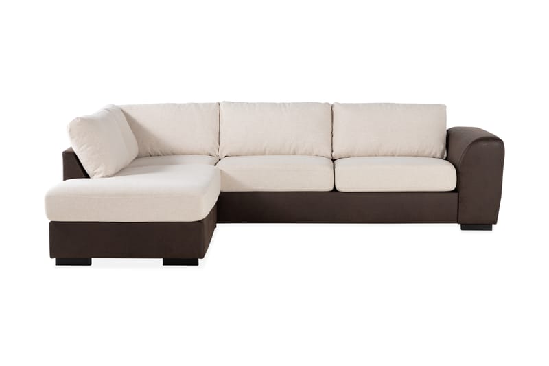 Cuba 3-sits Schäslong Vänster - Beige/Brun - Divansoffor & schäslongsoffa - 3 sits soffa med divan