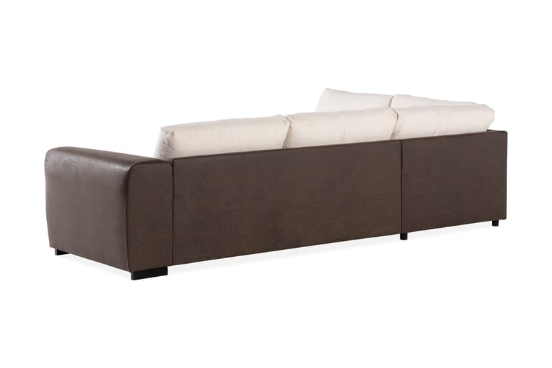 Cuba 3-sits Schäslong Vänster - Beige/Brun - Divansoffor & schäslongsoffa - 3 sits soffa med divan