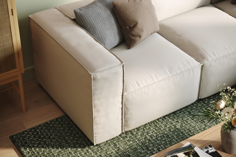 Cubo Djup Soffa 3-sits m. Divan - Beige - Divansoffor & schäslongsoffa - 3 sits soffa med divan