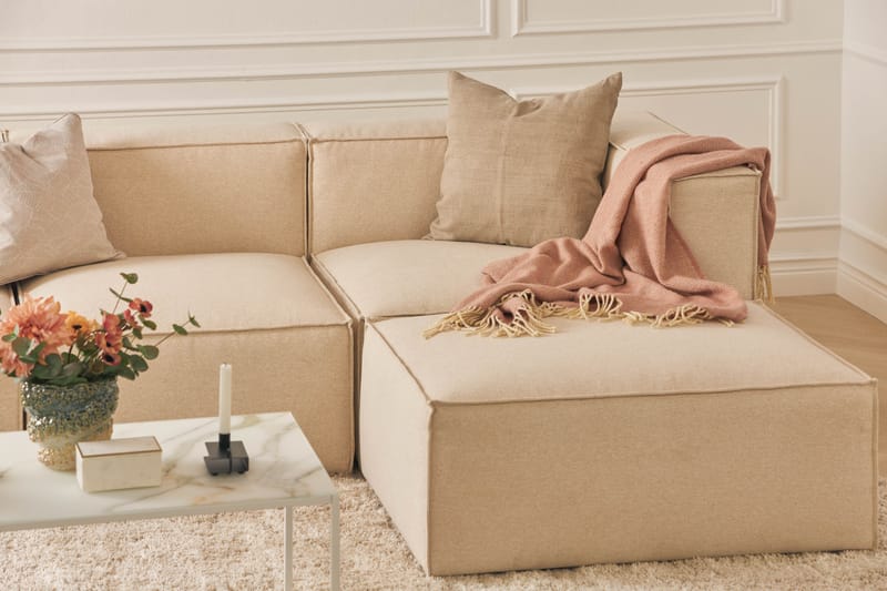 Cubo Djup Soffa 3 sits med Divan 296 cm Bred - Beige - Möbler - Soffa - Divansoffor & schäslongsoffa