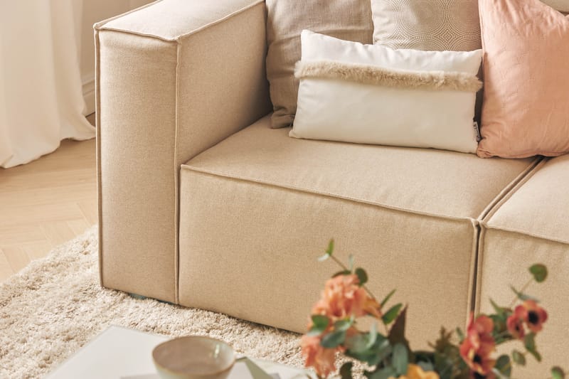 Cubo Djup Soffa 3 sits med Divan 296 cm Bred - Beige - Möbler - Soffa - Divansoffor & schäslongsoffa