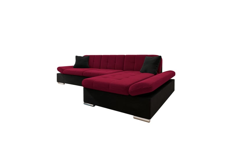 Djerra Soffa med Divan 3-sits - Röd/Svart - Möbler - Soffa - Divansoffor & schäslongsoffa