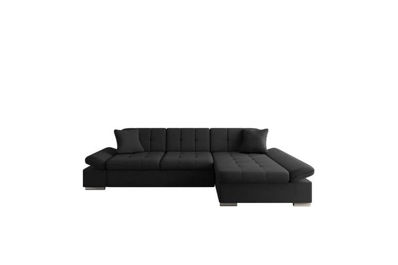 Djerra Soffa med Divan 3-sits - Svart - Möbler - Soffa - Divansoffor & schäslongsoffa