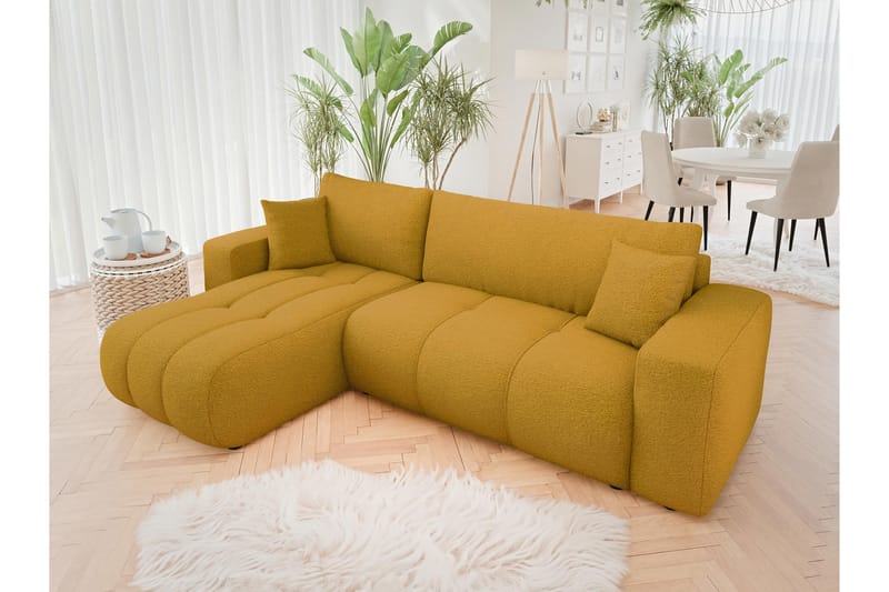 Flo Bäddsoffa med Divan 3-sits - Gul - Möbler - Soffa - Divansoffor & schäslongsoffa