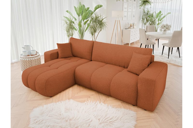 Flo Bäddsoffa med Divan 3-sits - Orange - Möbler - Soffa - Divansoffor & schäslongsoffa