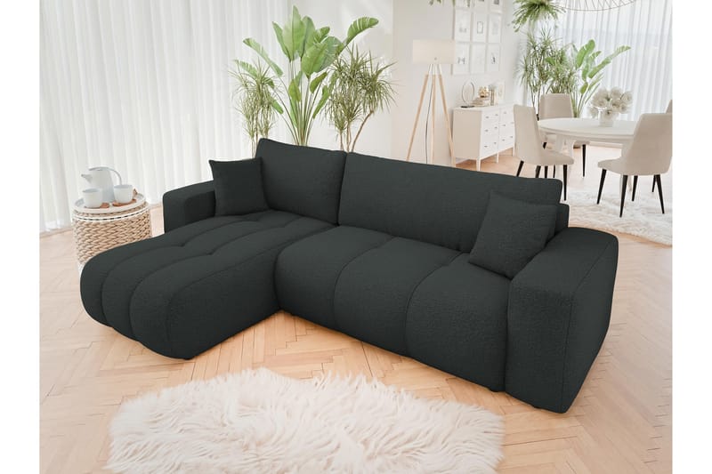 Flo Bäddsoffa med Divan 3-sits - Svart - Möbler - Soffa - Divansoffor & schäslongsoffa