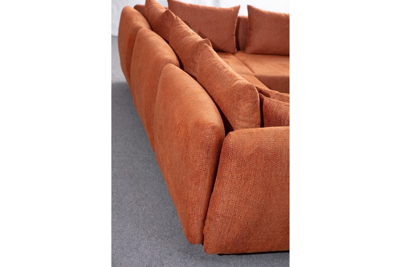 Floransa 4-sits Soffa med Divan - Orange - Möbler - Soffa - Divansoffor & schäslongsoffa