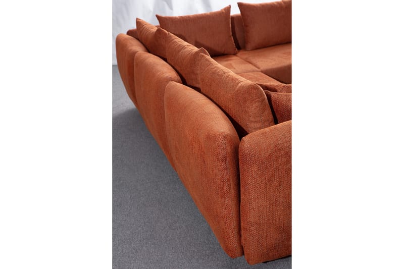 Floransa 4-sits Soffa med Divan - Orange - Möbler - Soffa - Divansoffor & schäslongsoffa