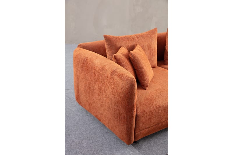 Floransa 4-sits Soffa med Divan - Orange - Möbler - Soffa - Divansoffor & schäslongsoffa