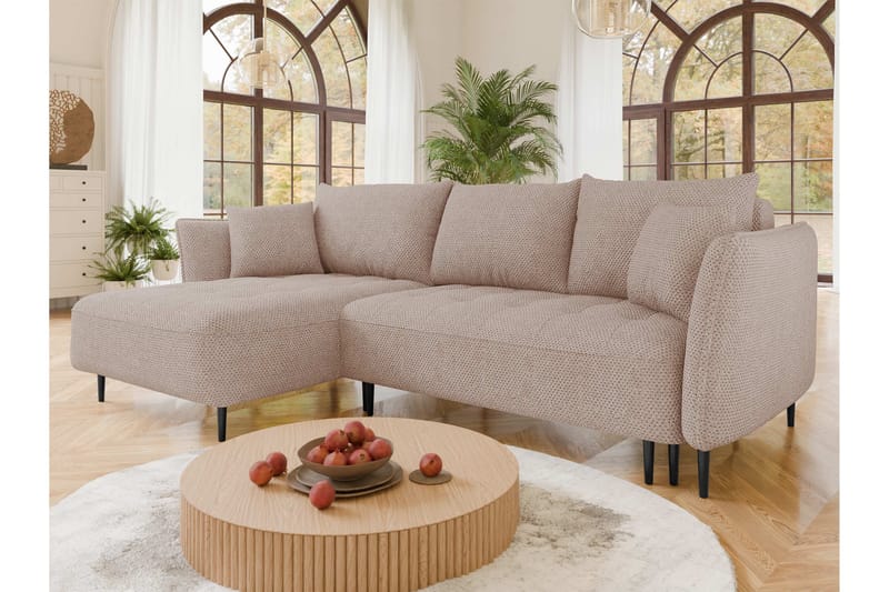 Garron Soffa med Divan 3-sits - Rosa - Möbler - Soffa - Divansoffor & schäslongsoffa