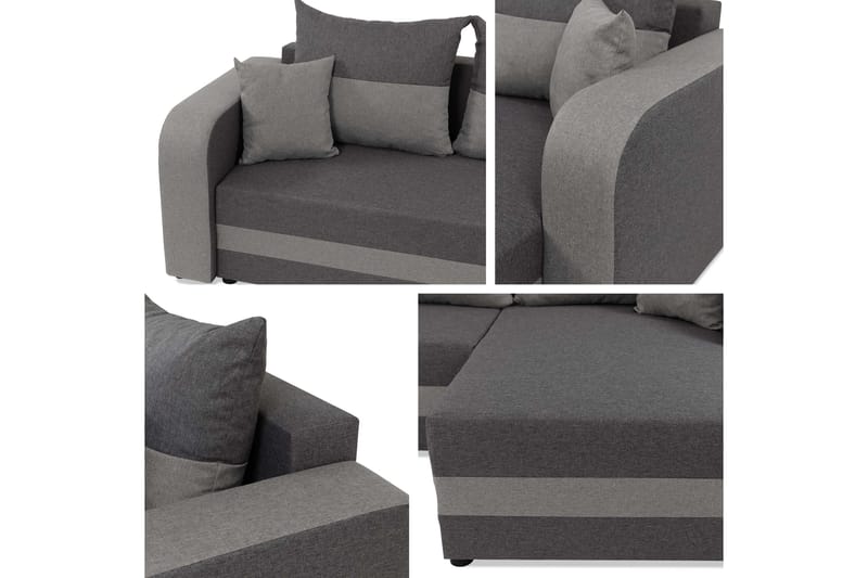 Hewlet Soffa med Divan 3-sits - Beige/Mörkgrå - Möbler - Soffa - Divansoffor & schäslongsoffa