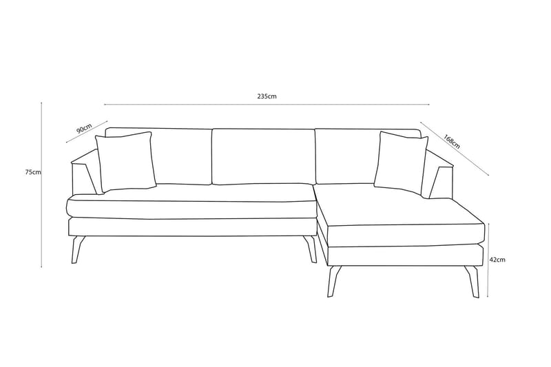 Hikaru Soffa m. Divan 4-sits - Grå - Divansoffor & schäslongsoffa - 4 sits soffa med divan