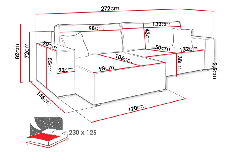 Hobson Soffa med Divan 3-sits - Beige - Möbler - Soffa - Divansoffor & schäslongsoffa