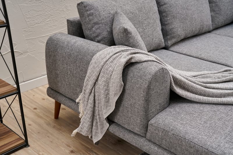 Khambalia 4-sits Soffa med Divan - Grå - Möbler - Soffa - Divansoffor & schäslongsoffa