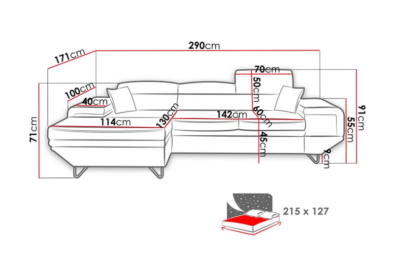 Kollekind Soffa med Divan 3-sits - Beige/Brun - Möbler - Soffa - Divansoffor & schäslongsoffa