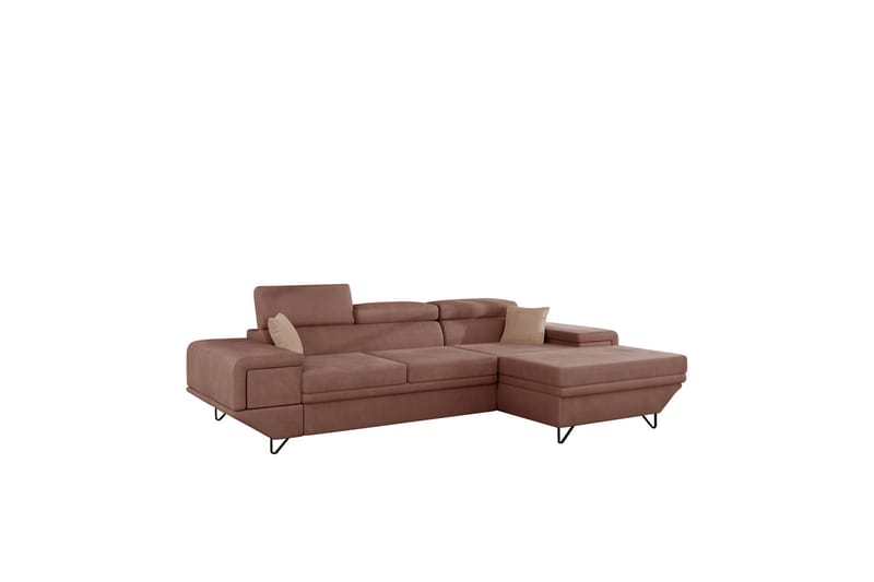 Kollekind Soffa med Divan 3-sits - Rosa - Möbler - Soffa - Divansoffor & schäslongsoffa