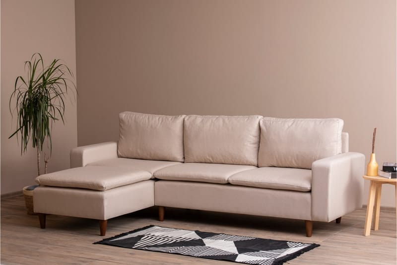 Lungo Soffa m. Divan 4-sits - Beige - Divansoffor & schäslongsoffa - 4 sits soffa med divan