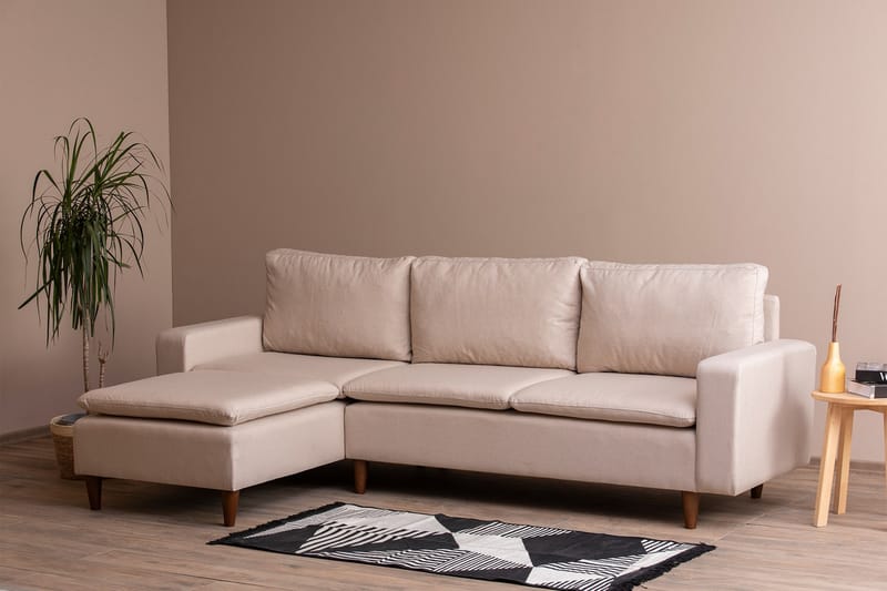 Lungo Soffa m. Divan 4-sits - Beige - Divansoffor & schäslongsoffa - 4 sits soffa med divan