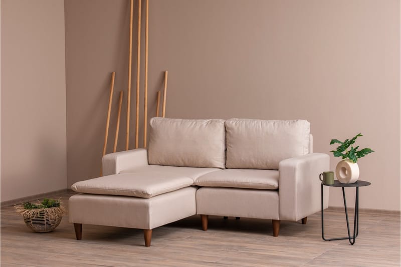 Lungo Soffa m. Divan 4-sits - Beige - Divansoffor & schäslongsoffa - 4 sits soffa med divan