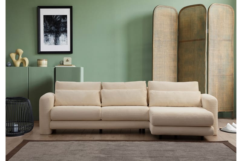 Makhan Soffa m. Divan 3-sits - Beige - Divansoffor & schäslongsoffa - 3 sits soffa med divan