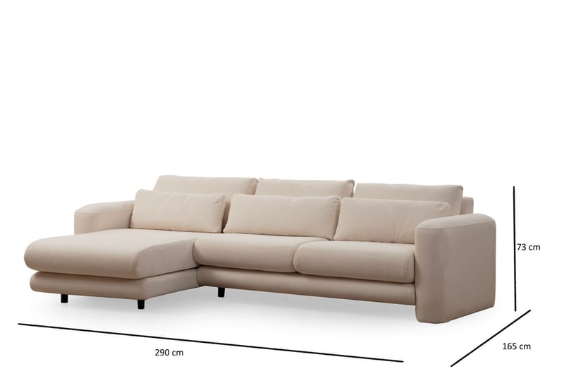 Makhan Soffa m. Divan 3-sits - Ljusbeige - Divansoffor & schäslongsoffa - 3 sits soffa med divan