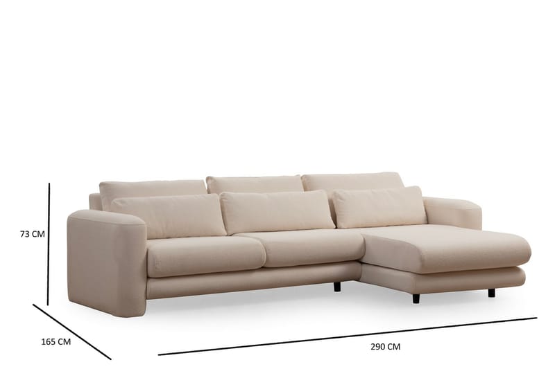 Makhan Soffa m. Divan 3-sits - Ljusbeige - Divansoffor & schäslongsoffa - 3 sits soffa med divan