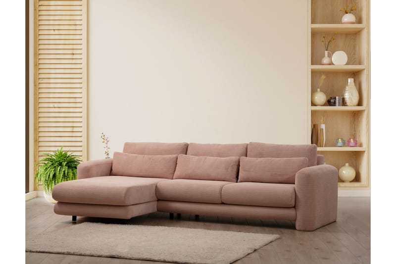 Makhan Soffa m. Divan 3-sits - Rosa - Divansoffor & schäslongsoffa - 3 sits soffa med divan