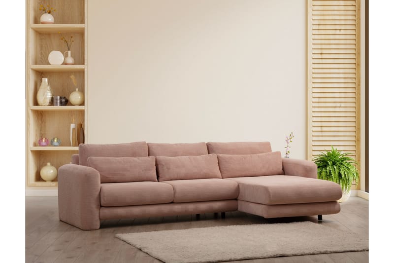 Makhan Soffa m. Divan 3-sits - Rosa - Divansoffor & schäslongsoffa - 3 sits soffa med divan