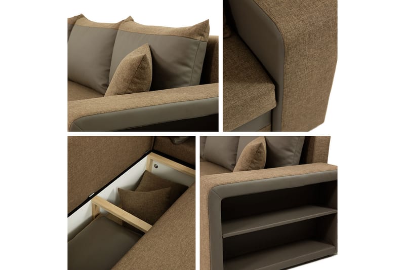 Marheim Soffa med Divan 3-sits - Beige - Möbler - Soffa - Divansoffor & schäslongsoffa