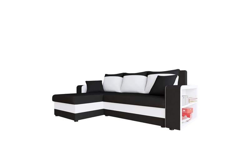 Marheim Soffa med Divan 3-sits - Svart/Vit - Möbler - Soffa - Divansoffor & schäslongsoffa